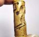 Stunning Unique Old Intaglio Bactrian Calinder Seal Stone Bead Carving 43x16mm Near Eastern photo 3
