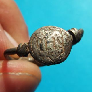 Unique Silver Ring Pirate Times 17th Century Ihs Society Of Jesus Jesuit Mission photo