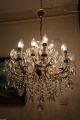Antique Vintage French Huge 8 Arms Crystal Chandelier Lamp Light 1950 ' S 22 In Chandeliers, Fixtures, Sconces photo 1