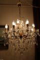 Antique Vintage French Huge 8 Arms Crystal Chandelier Lamp Light 1950 ' S 22 In Chandeliers, Fixtures, Sconces photo 5