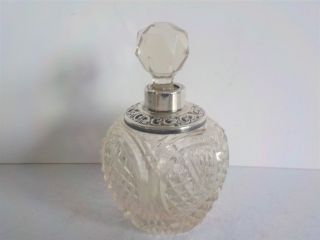 Antique Sterling Silver Perfume Bottle Henry Perkins & Sons London 1909 C photo