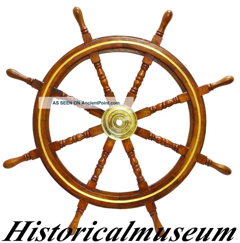 36inch Nautical Ship Wheel With Brass Ring  By Historicalmuseum Wheels photo