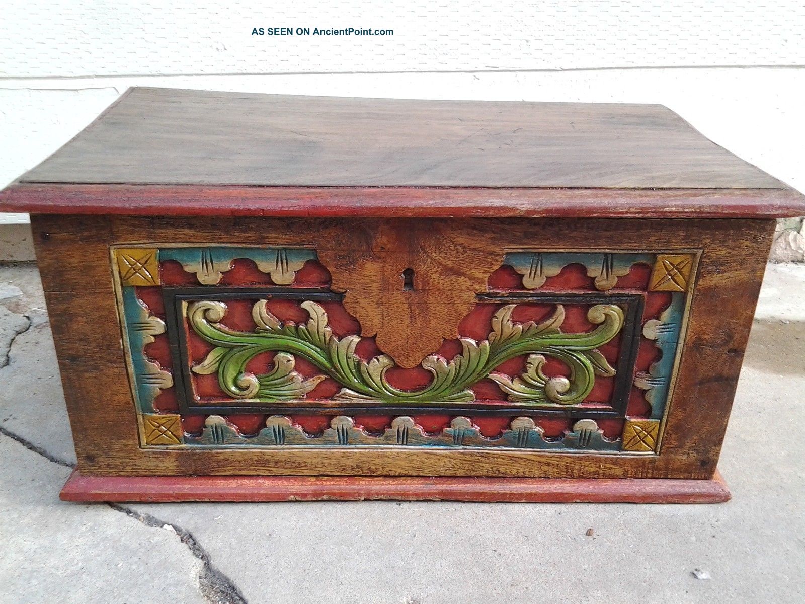 1830 ' S Scandinavian Relief - Carved Painted Wedding Chest Beautifully Restored 1800-1899 photo