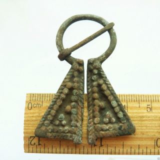 Authentic Ancient Medieval Artifact - Bronze Fibula (k078) photo