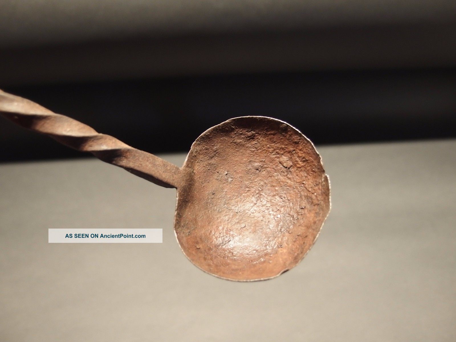 Primitive Antique Hand Forged Spoon Blacksmith Made Wrought Iron Utensil Primitives photo
