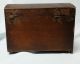 Antique Primitive Folk Art Domed Wood Box W Heart Lock Plate,  Made W Cigar Boxes Boxes photo 2