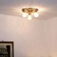 894 Vintage 20s 30s Ceiling Light Lamp Fixture Hall Bedroom 3 Lights Polychrome Chandeliers, Fixtures, Sconces photo 1