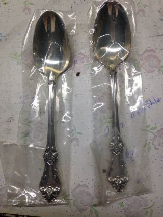 2 Oneida Sterling Spoons Afterglow In Plastic Orig Box More Silver Listed 64g photo