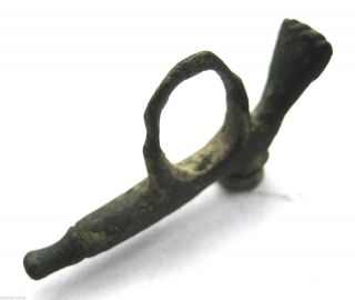 Circa.  100 A.  D British Found Roman Period Bronze Phallic Amulet Pendant photo