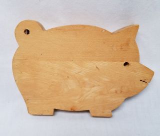 Vintage Small Wooden Wood Fat Body Pig Cutting Or Bread Board photo