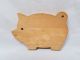 Vintage Small Wooden Wood Fat Body Pig Cutting Or Bread Board Primitives photo 1