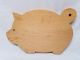 Vintage Wooden Wood Pig Cutting Or Bread Board Curl Tail Primitives photo 1