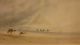 Signed Art Deco Egyptian Moroccan Desert Camels Pyramids Watercolor Painting Egyptian photo 5