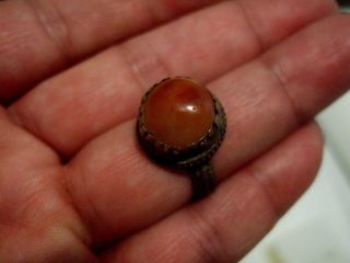 9antique Islamic Middle Eastern Tribal Ethnic Big Red Agate Ring خاتم اسلامي photo