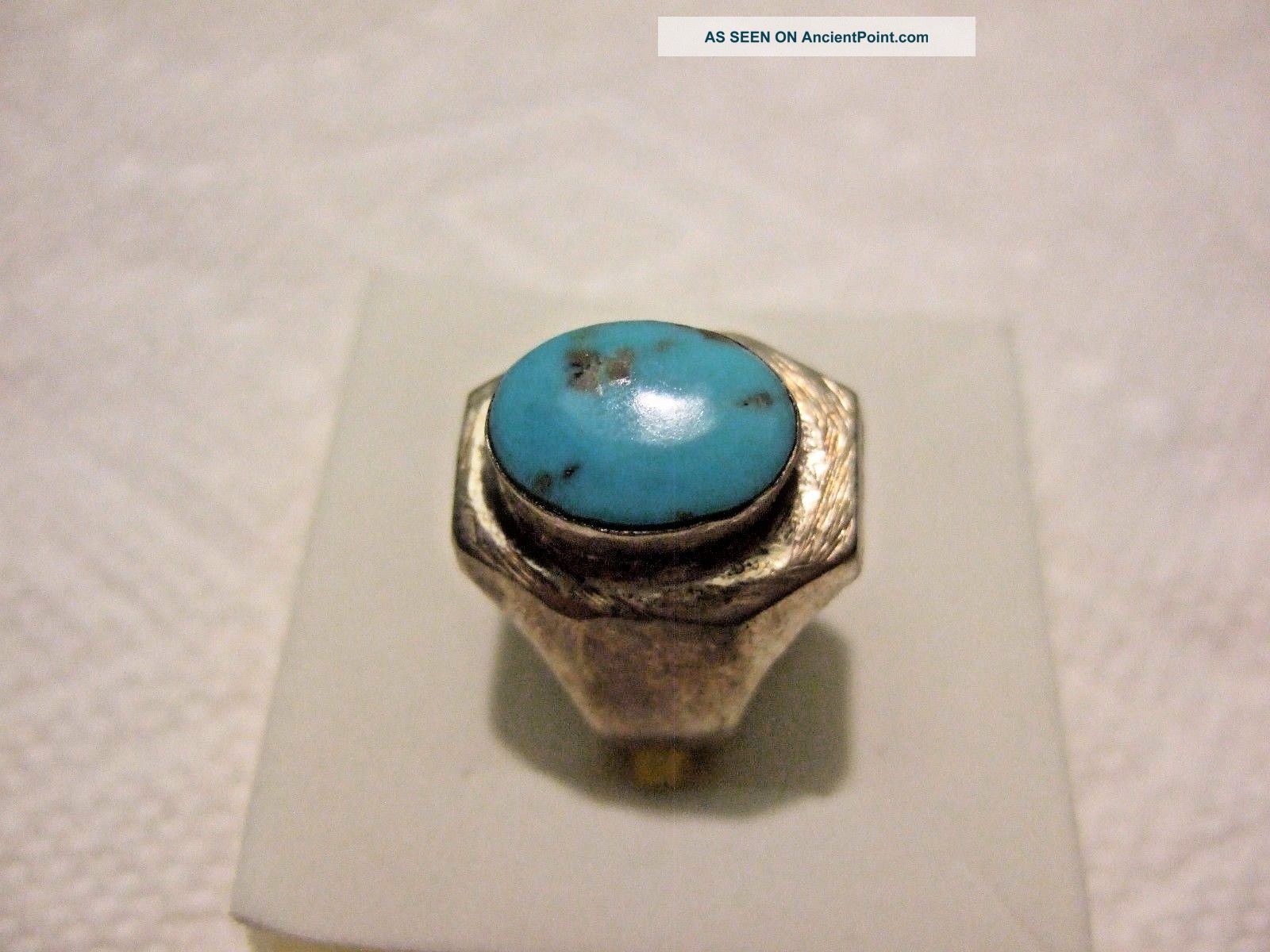 Vintage Islamic Middle Eastern Tribal Ethnic Natural Turquoise Ring خاتم اسلامي Islamic photo