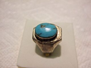 Vintage Islamic Middle Eastern Tribal Ethnic Natural Turquoise Ring خاتم اسلامي photo