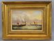 Antique Louis Charles Verboeckhoven Dutch Fishing Boats Seascape Oil Painting Nr Other Maritime Antiques photo 1