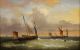 Antique Louis Charles Verboeckhoven Dutch Fishing Boats Seascape Oil Painting Nr Other Maritime Antiques photo 2