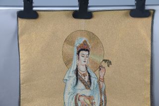 Tibetan Nepal Silk Embroidered Guanyin Thangka Tara Tibet Buddha H651 photo