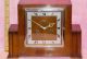 Vintage Art Deco Smiths Enfield Wooden Cased Wind Up Chiming Mantle Clock Gwo Art Deco photo 6