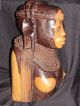 Rare Vintage Monumental Kenya Neem Mpingo Rosewood Carved Bust Approx. ,  32lbs Sculptures & Statues photo 8
