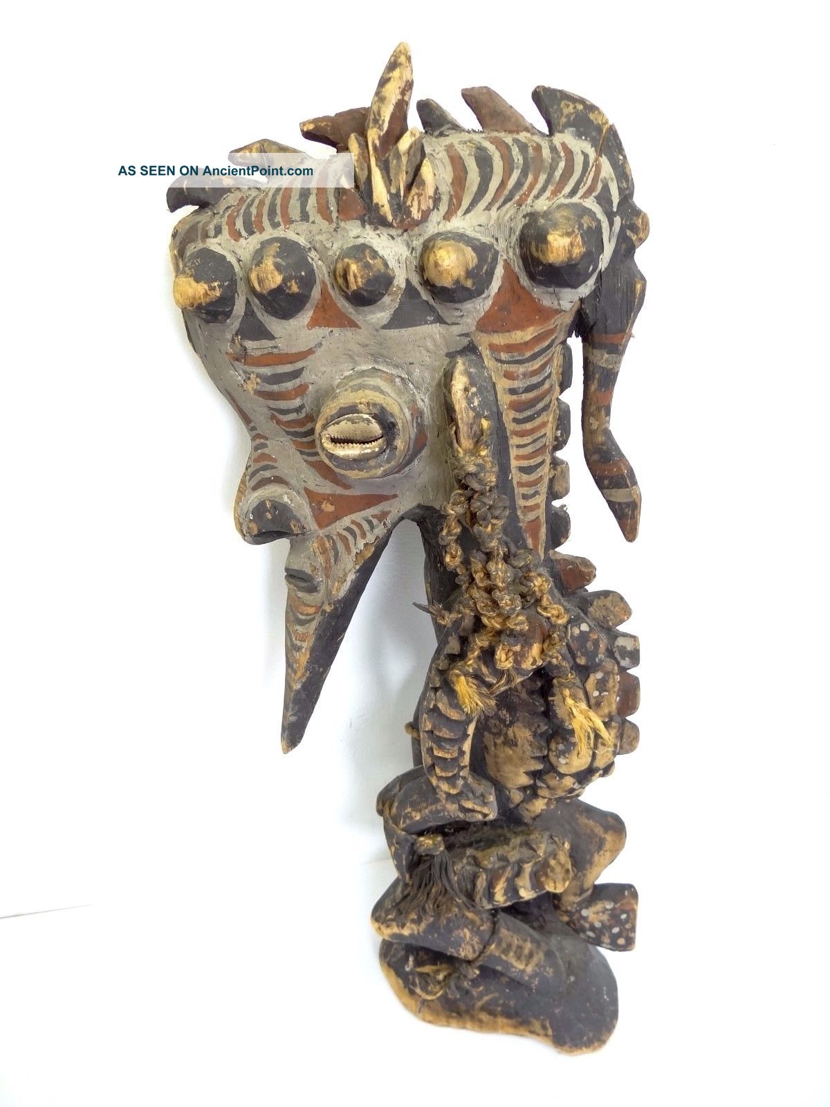 Vintage Ancestral Figure Kamaniblt Wood Ivory Coast Fertility Figurine Carving Sculptures & Statues photo