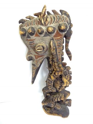 Vintage Ancestral Figure Kamaniblt Wood Ivory Coast Fertility Figurine Carving photo