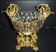 Antique French Empire Napoleon Iii Bronze Dore And Glass Center Piece Bowl C1870 Hearth Ware photo 1