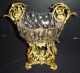 Antique French Empire Napoleon Iii Bronze Dore And Glass Center Piece Bowl C1870 Hearth Ware photo 6