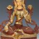 Chinese Brass Gilt Hand Painted Face Carved Statues - Green Tara X0277 Kwan-yin photo 3