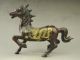 China Old Hand Engraving Copper Gilding Dragon And Phoenix Horse Statue Zx49 Other Chinese Antiques photo 3