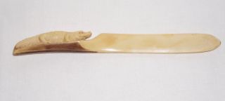 Antique Russian Carved Celluloid Paper Knife Letter Opener photo