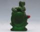 Chinese Old Peking Green Colored Glaze Snuff Bottle Handwork Baby Statues G002 Snuff Bottles photo 4