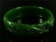 Antique Old Chinese Nephrite Spinach Green Jade Bracelet Bangle Fish Style Bracelets photo 3