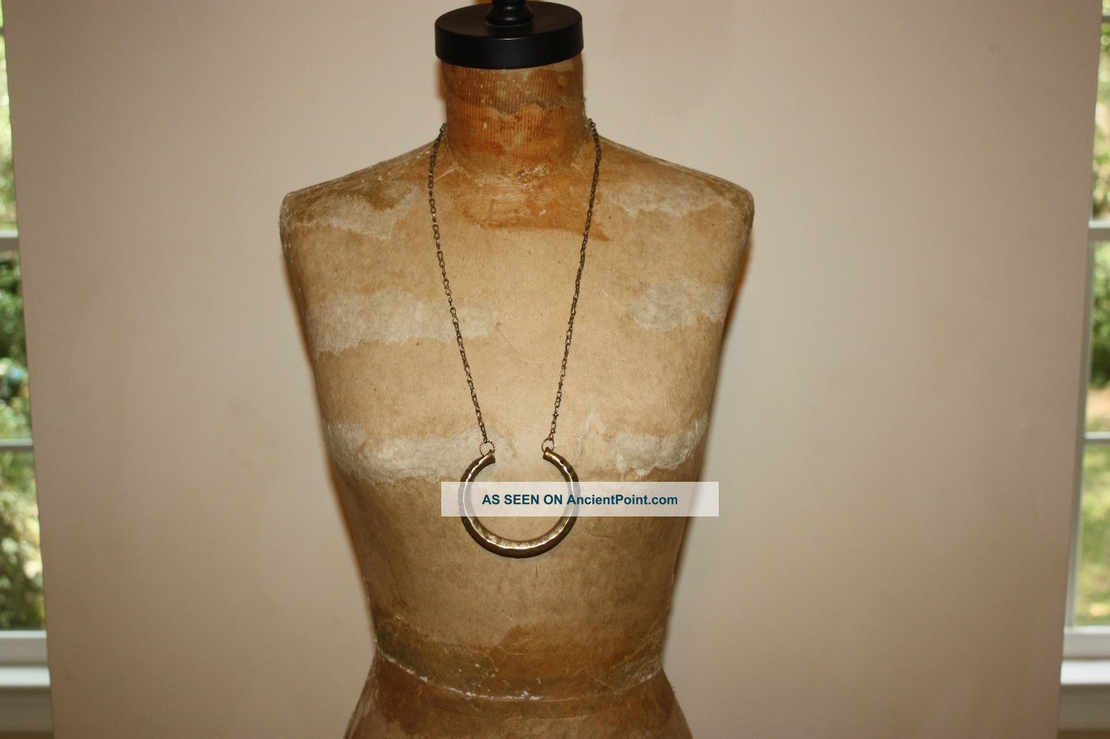 Antique Slave Necklace Bracelet Brass Gold Alloy Germany Silver Handmade Bangle Jewelry photo