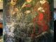 Antique Retablo On Tin With The Image Of The Holy Trinity 10  By 14 Latin American photo 2