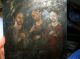 Antique Retablo On Tin With The Image Of The Holy Trinity 10  By 14 Latin American photo 3