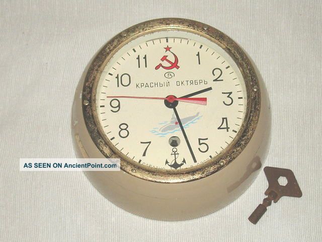 Russian Submarine/maritime Wall Clock W/key Vostock Made In Russia Gc Nr Clocks photo
