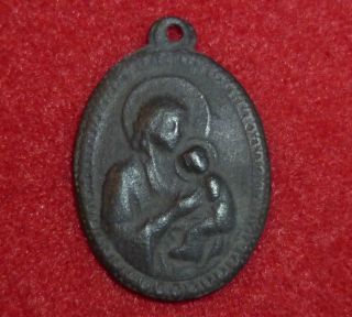 Byzantine Ancient Bronze Icon - Religious Amulet / Pendant Circa 1500 Ad - 3712 photo