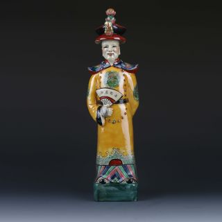 Chinese Ceramics Handwork Painted Heyday Emperor Statue photo