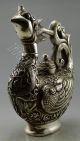 Collectible Decorated Old Handwork Tibet Silver Carved Big Phoenix Tea Pot Other Chinese Antiques photo 1