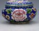 Chinese Collectable Cloisonne Handwork Poeny Pattern Pots Pots photo 3