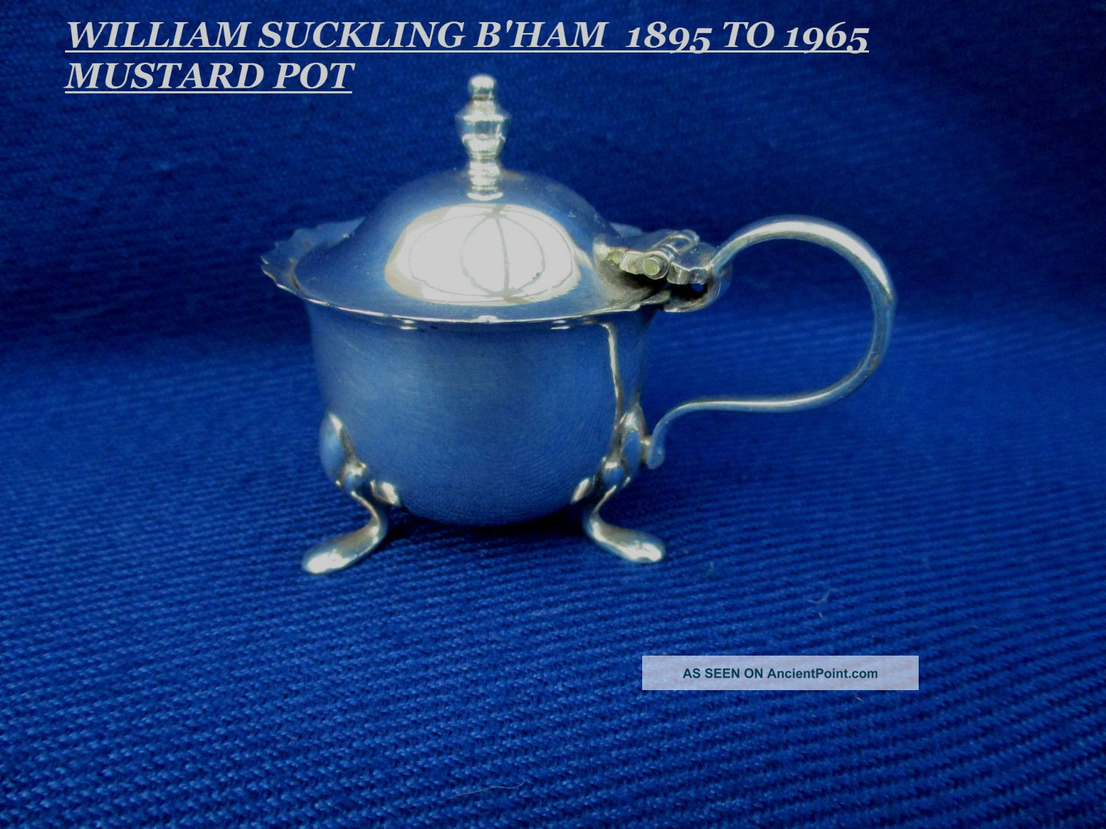 Vintage William Suckling Mustard Pot - Regis Plate - Early 20th Mustard Pots photo
