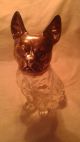 Rare Antique Silver Plate & Crystal 8 Inch Dog Head Candy Container / Glass Eye Bottles & Jars photo 3