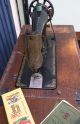 Vintage Brass Treadle Peddle Singer Sewing Machine & Accessories Upcycle Table 1900-1950 photo 6