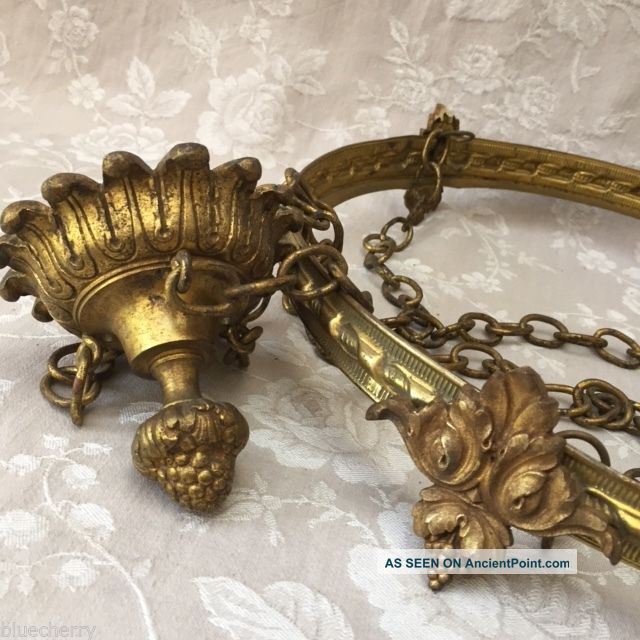 Antique Vtg French Medieval Bed Canopy Ceiling Crown Chains Bronze & Brass 1880 1800-1899 photo
