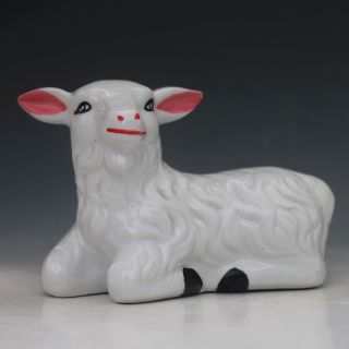 Chinese Colorful Porcelain Handwork Sheep Statue Xcq35 photo