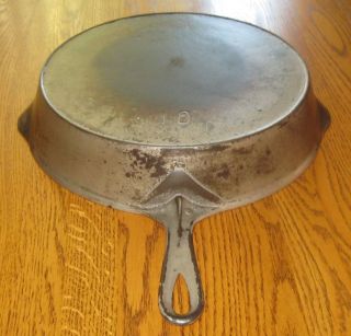 Antique Cast Iron Skillet Nickel Plated 10 Early Outside Heat Ring & photo