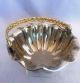 Silver Plate Scalloped Basket With Gold Tone Braided Handle. Baskets photo 1