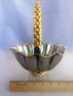 Silver Plate Scalloped Basket With Gold Tone Braided Handle. Baskets photo 2